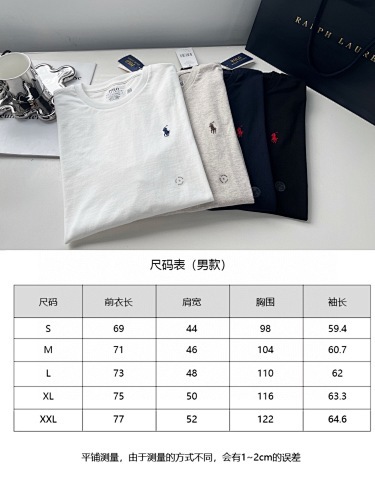 ¥113 RL 4-color classic long-sleeved cotton T-shirt for men and women四色经典款长袖纯棉T恤(AXY)