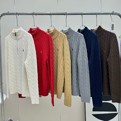 ￥220 lizhien-102109 RL 拉夫半拉链麻花羊毛 毛衣B02，藏青，灰色，卡其，红色，咖色，白色 xs-l