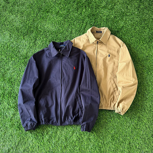 ￥215 Lauren拉夫劳伦SS24纯色翻领拉链防风夹克外套男女同款