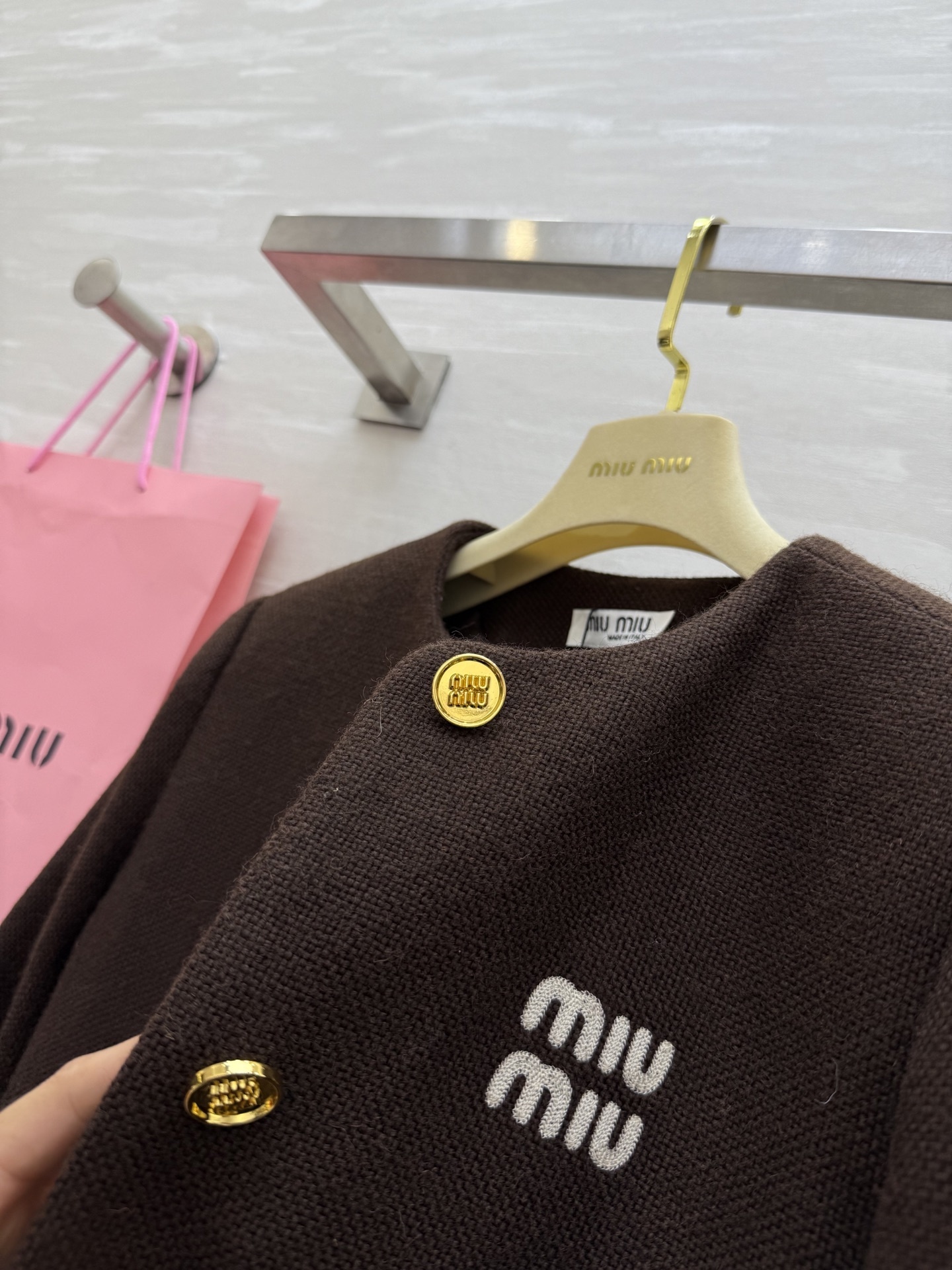 Miumiu wool blend crew neck cardigan, top, versions S-L, 2025.11.18