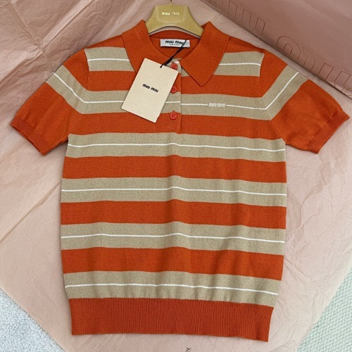 Miumiu Lapel Polo Short Sleeve Top Version S-L 2025.9.11