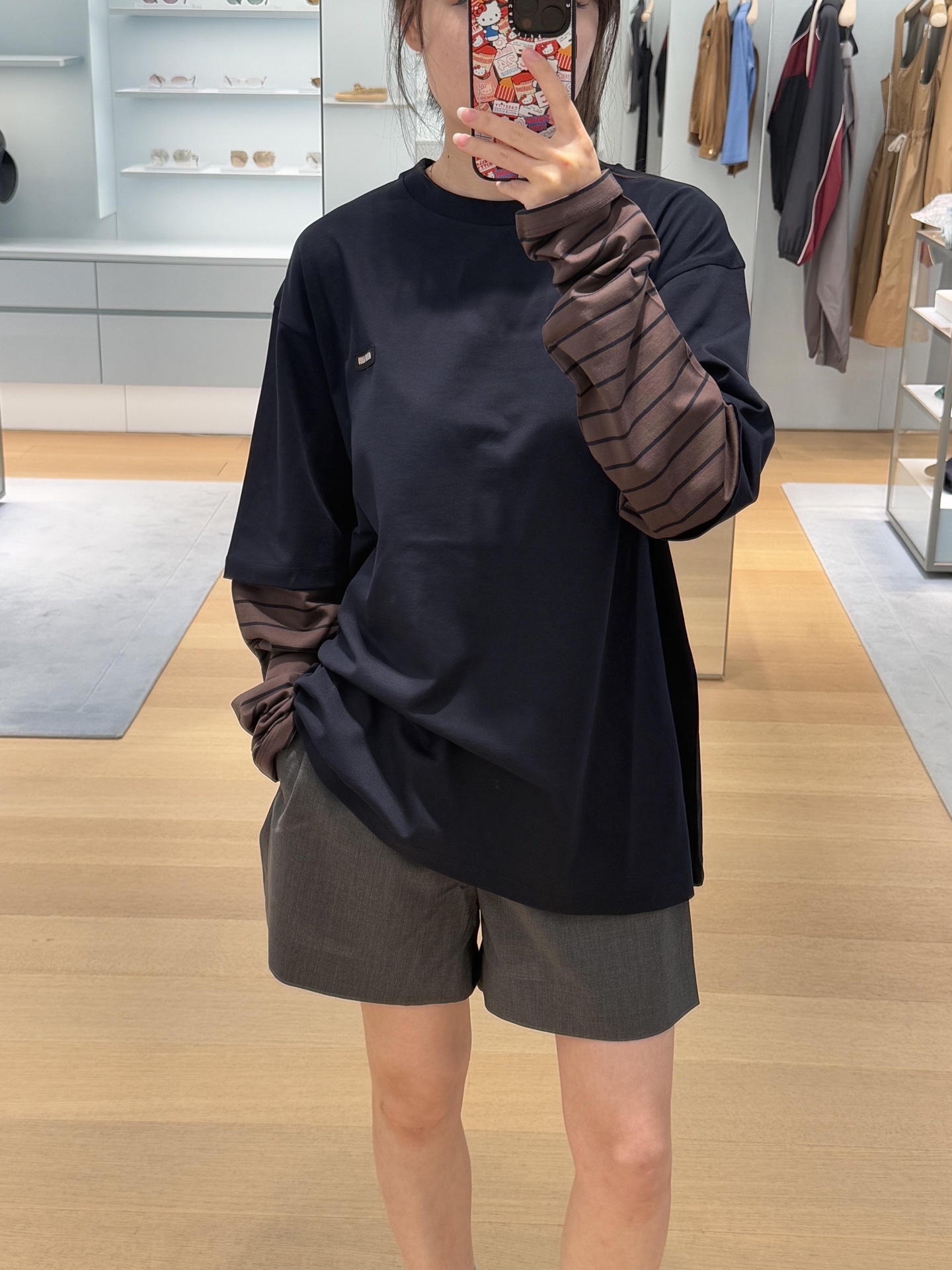 Miumiu Fake Two-Piece Long Sleeve Top Version XS-L 2025.8.18