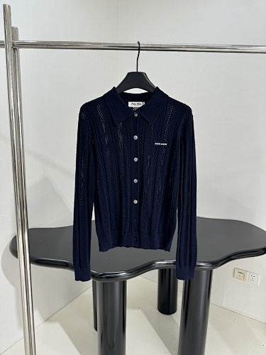 Miumiu wool long-sleeved polo shirt Top Version S-L 2025.8.8