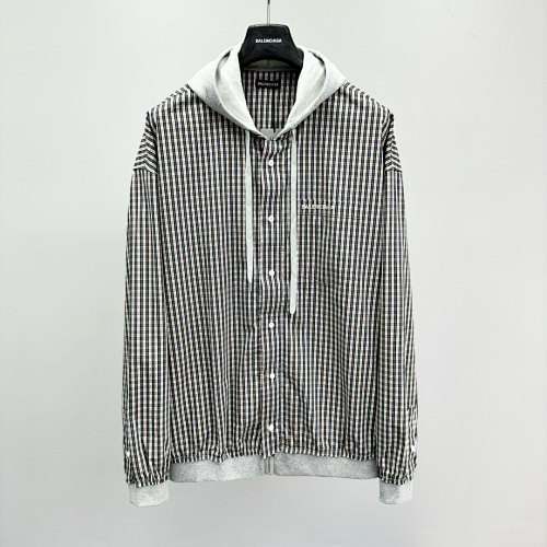 Balenciaga Checked hooded long-sleeved shirt Top version S-L 2025.7.7