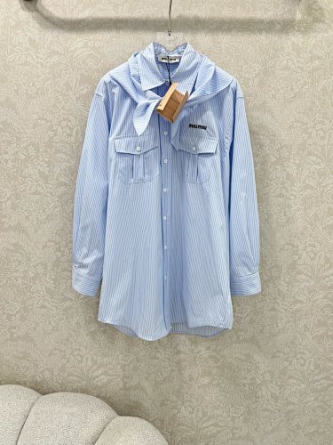 Miumiu Striped Shirt Top Version S-L 2025.8.5