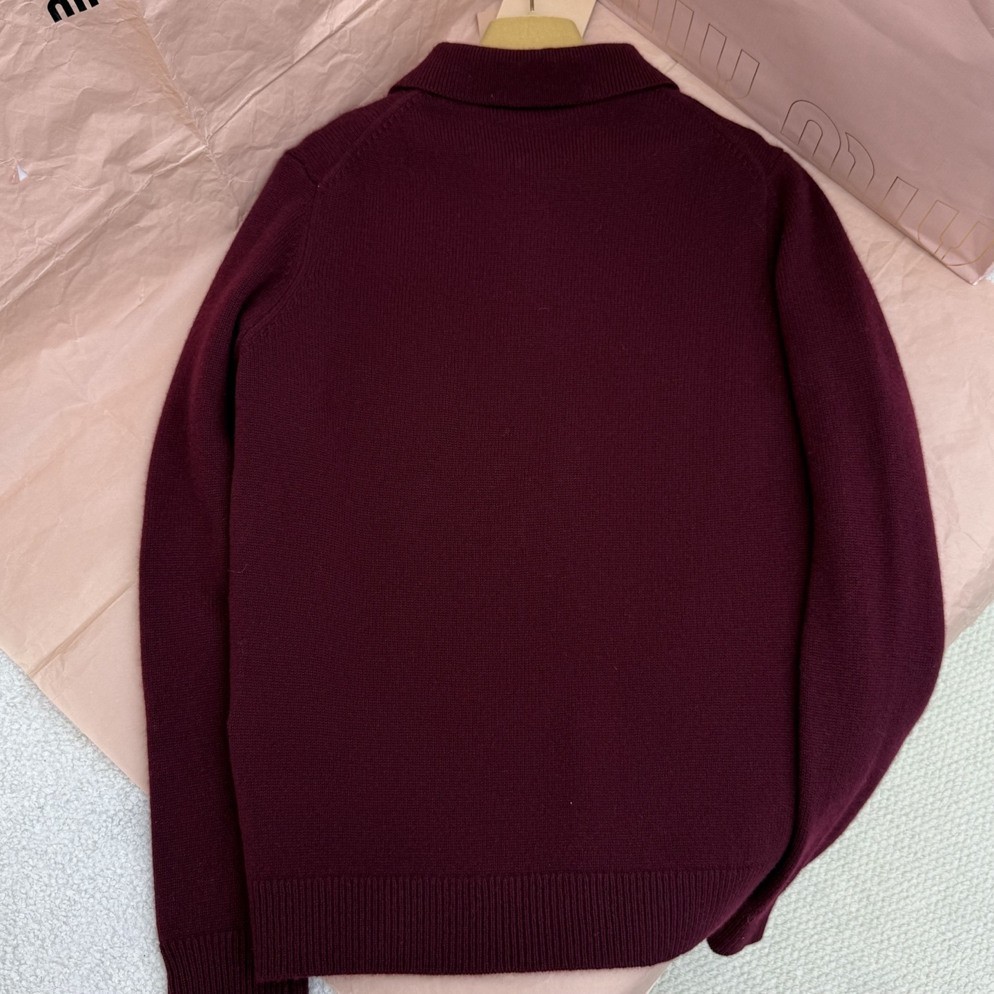 Miumiu Lapel Polo Long Sleeve Top Version S-L 2025.9.11