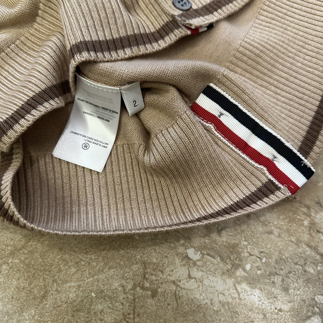 Thom Browne Knitted V-neck Wool Cardigan, Top Version 1-4, November 3, 2025