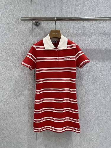 Miumiu Striped Polo Skirt Top Version S-L 2025.8.18