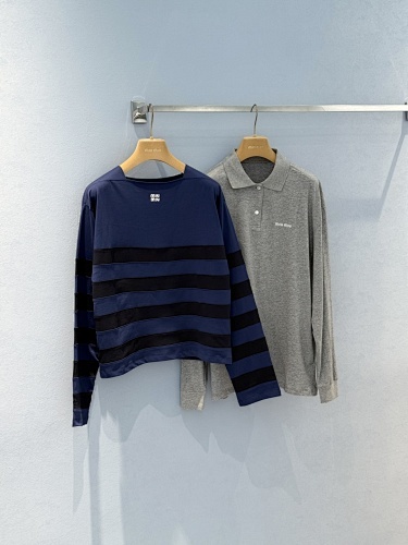 Miumiu Striped Long Sleeve Top Version S-L 2025.8.5
