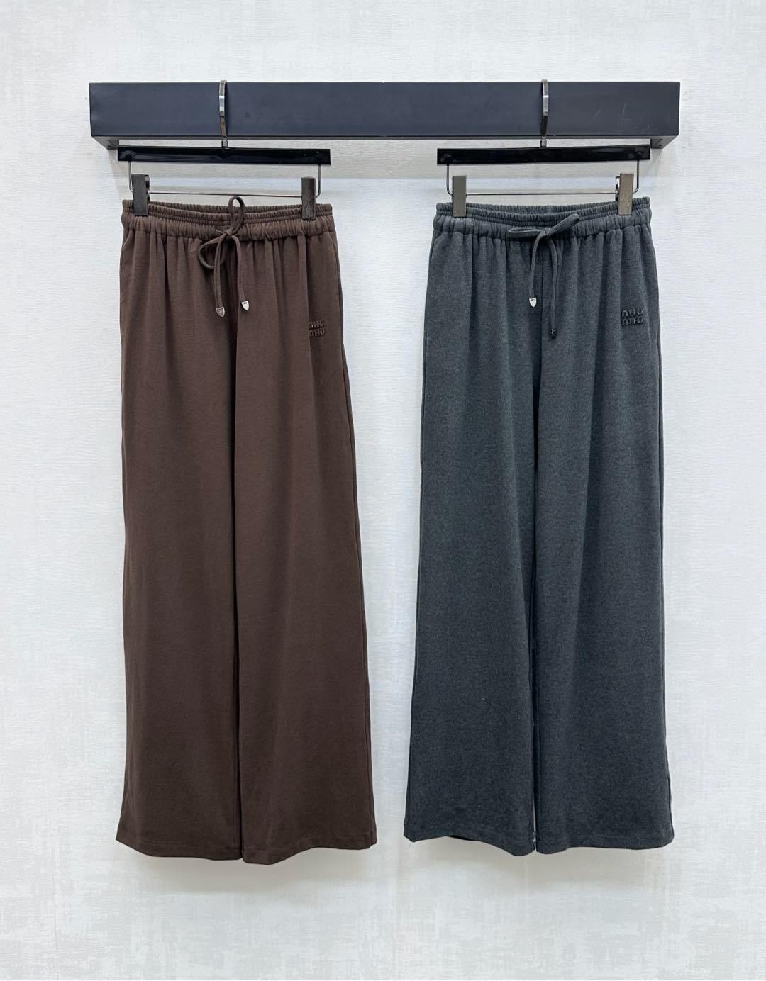 Miumiu Drawstring Wide-Leg Pants Top Version S-L 2025.8.19