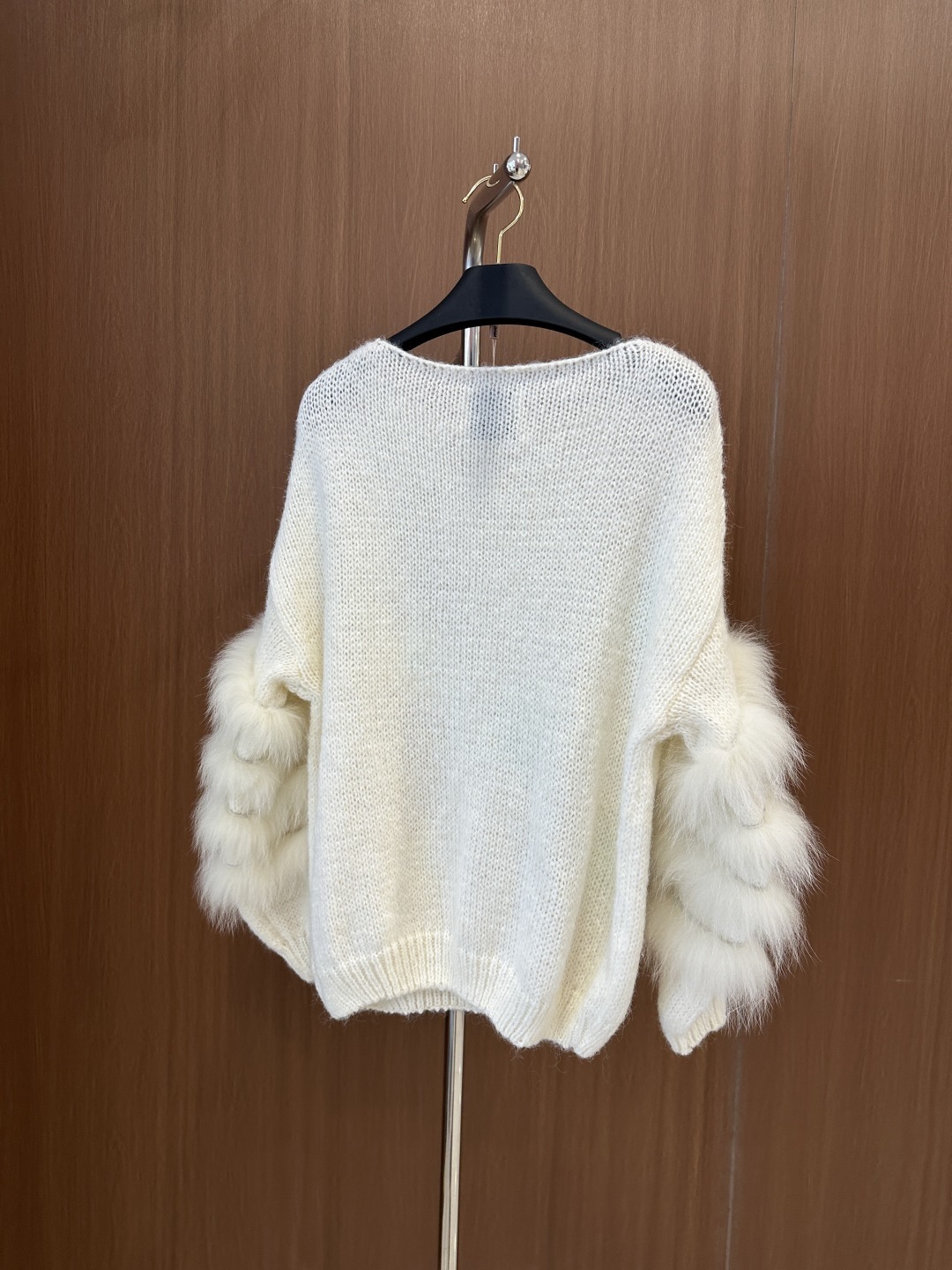 Miumiu Fox Fur Knitted Sweater Top Version S-M 2025.8.12