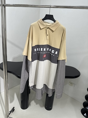 Balenciaga patchwork shirt polo T-shirt Top version S-L 2025.7.8