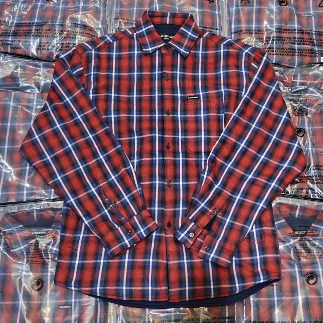 BLB619135 BLCG CHECK DOUBLESIDED SHIRTCOAT