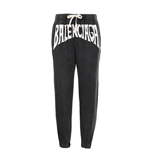 BLA50785 BLCG WASHED LETTER PRINTED WEBBING TROUSERS