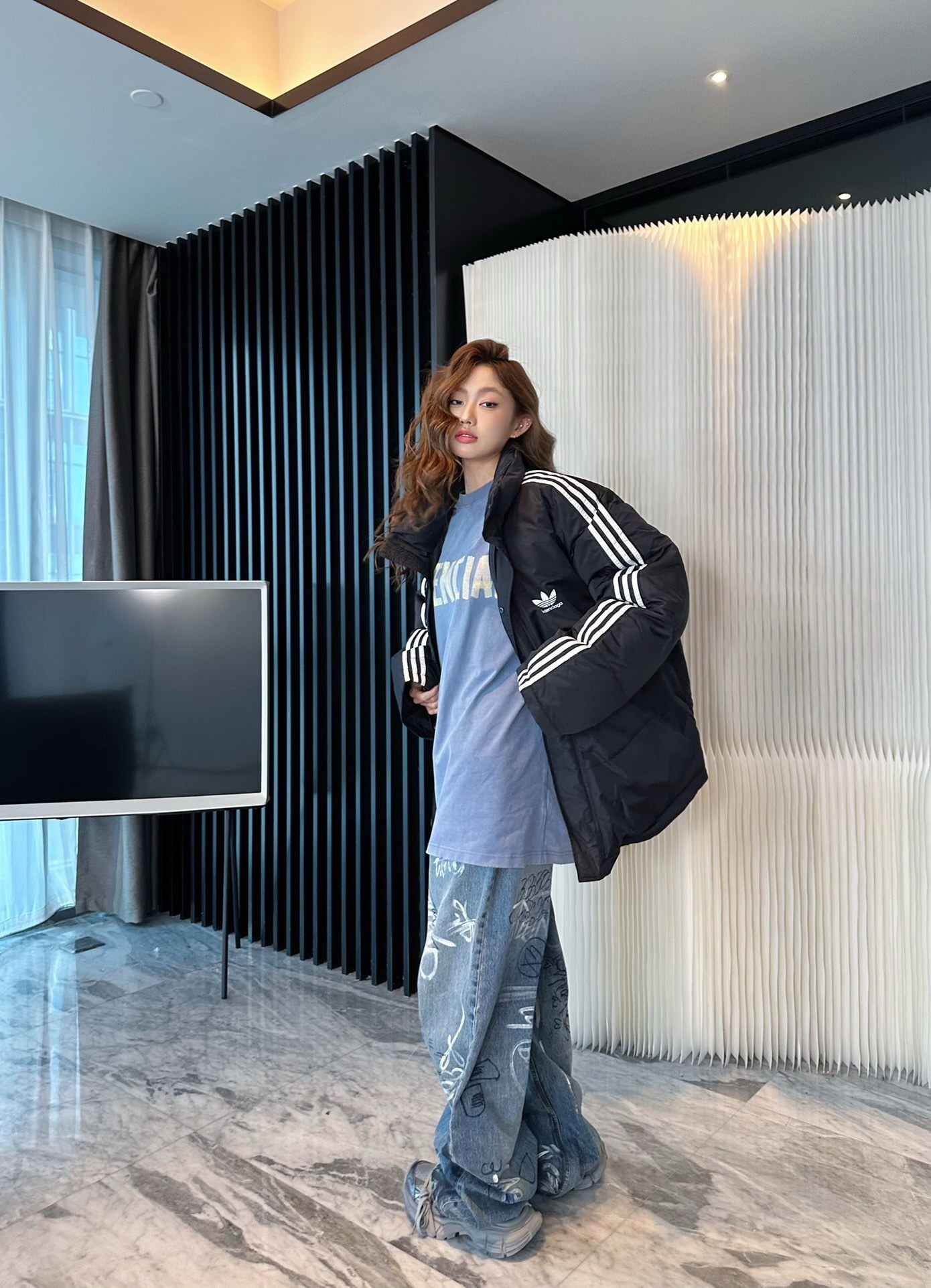 BLB929145 BLCG X ADS JOINT SHOW 3 BAR COCOON COTTONPADDED JACKET