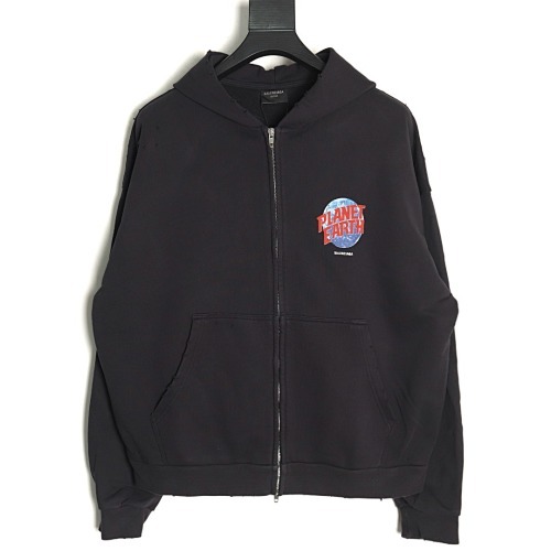 BL9L4999 BLCG SHOW EARTH PATTERN DIRECT SPRDY PRINTING ZIPPER JACKET