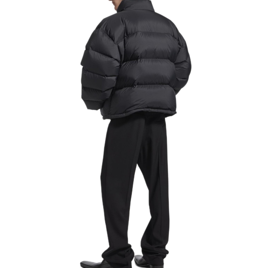 BLBG16165 BLCG SEMICIRCULAR EMBROIDERY SOLID COLOR ST COLLAR SHORT DOWN JACKET