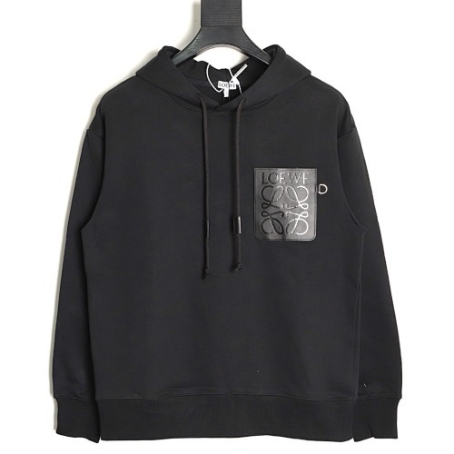 LE9F0585 LEW CHEST EMBOSSED LOGO LEATHER POCKET HOODIE VEST