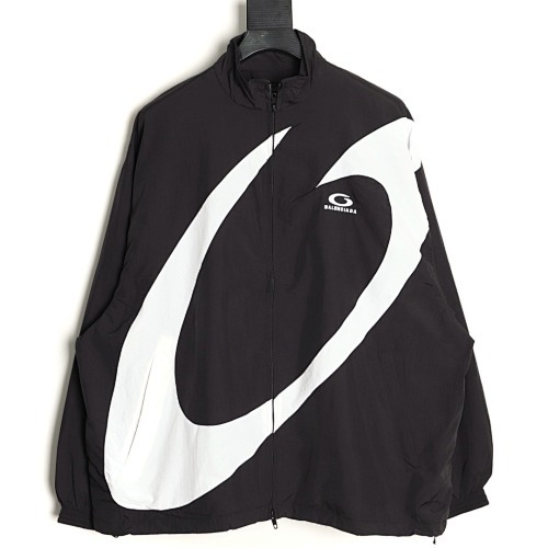 BL9C1988 BLCG 25FW LARGE HALF RING STITCHING BLACK WHITE JACKET