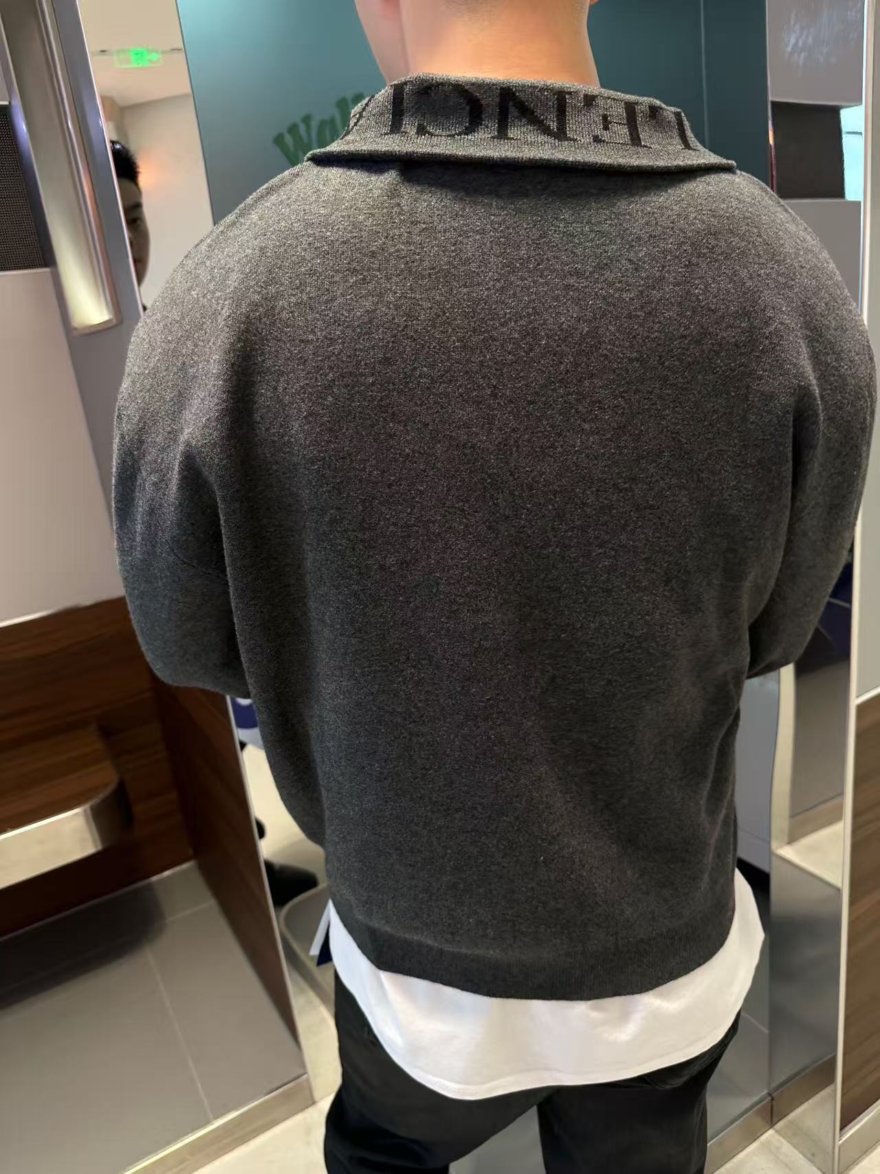 BLBK3888 BLCG PURE HALFLACERCHAINHIGHCOLLAR SWEATER