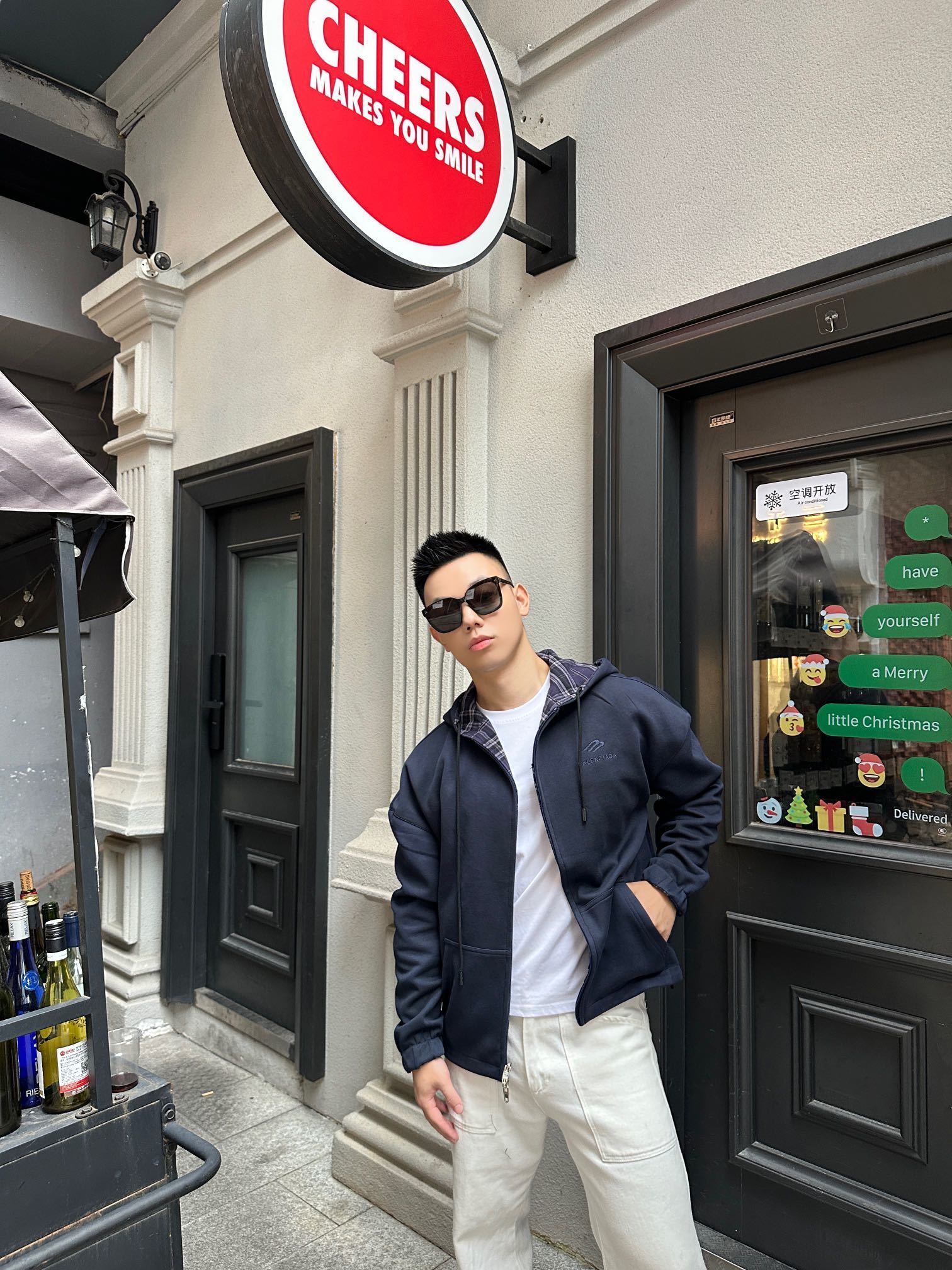 BLAG1988 BLCG CHECK PATCH LETTER DOUBLESIDED ZIPPER JACKET