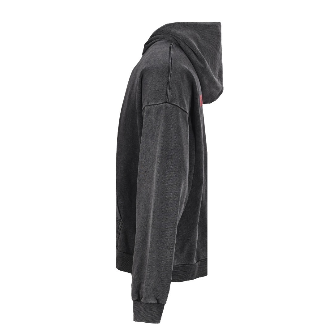 BLAI2088 BLCG RED LETTERBLACK EMBROIDERED HOODIE JACKET