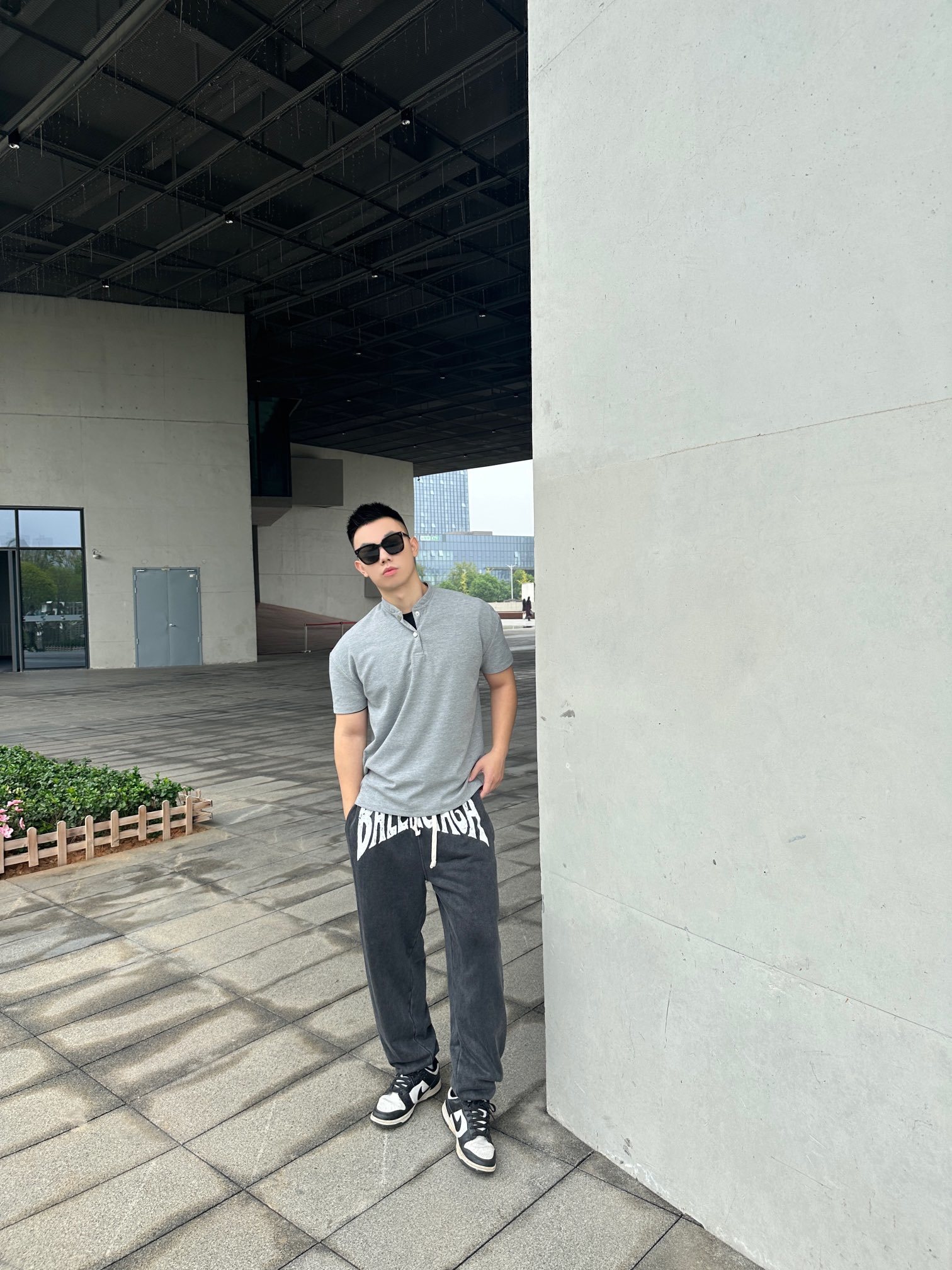 BLAD4485 BLCG PARIS WATERWASHING LETTERED PANTS