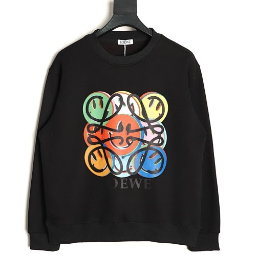 LEAQ0385 LEW 25 FW SMILEFACED ROUNDCOLOURED SWEATSHIRT
