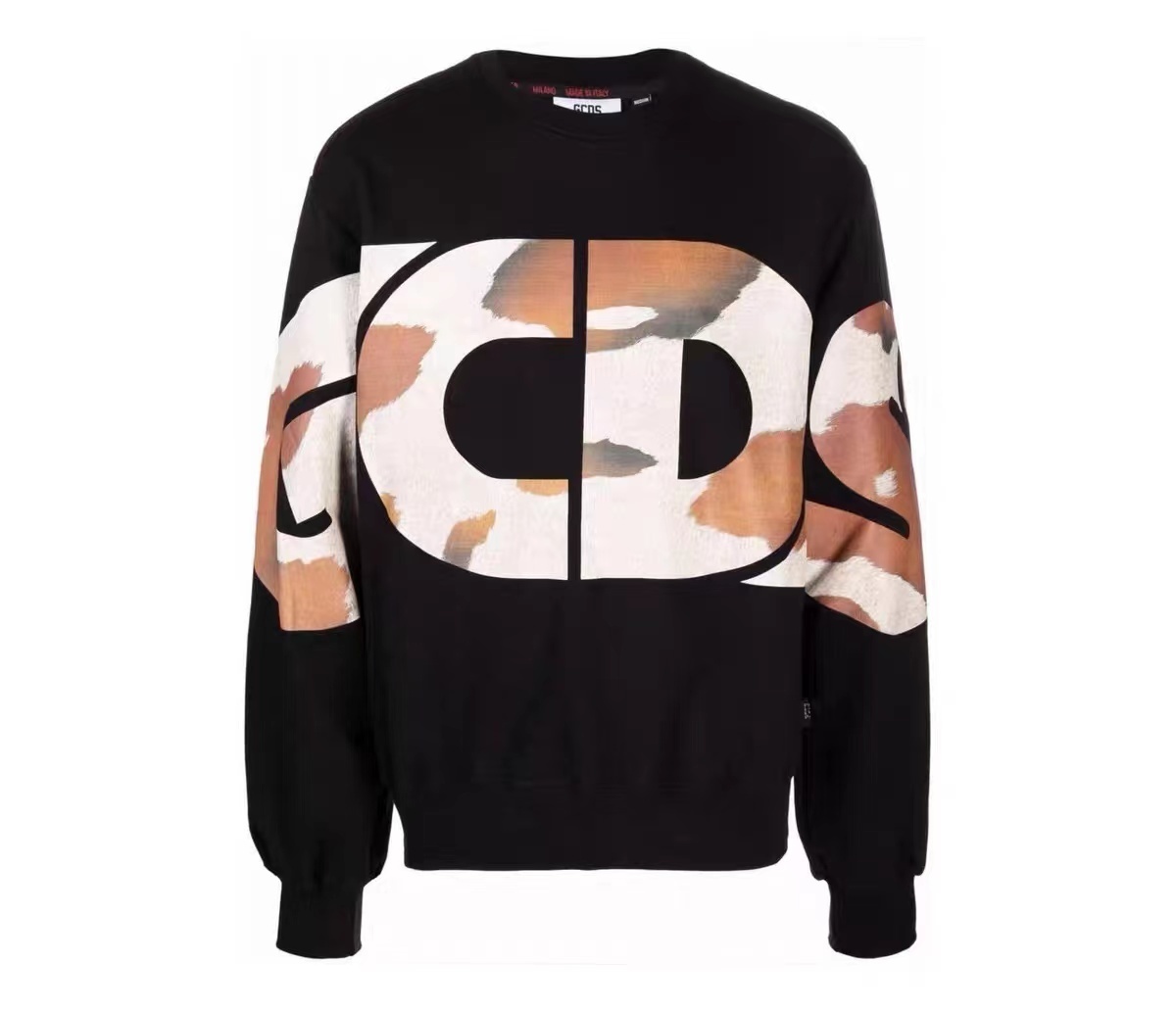 2280）GCDS 21新款 大地迷彩 大字母 印花 長袖 大學T 時尚 潮流 男女同款