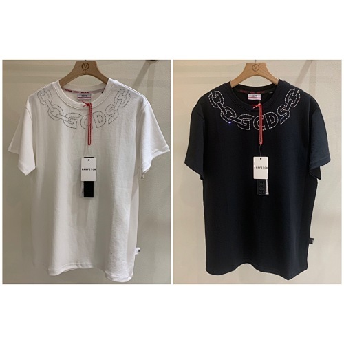 1880）GCDS 燙鑽 字母 鏈條 短袖 短T 時尚 潮流 vi