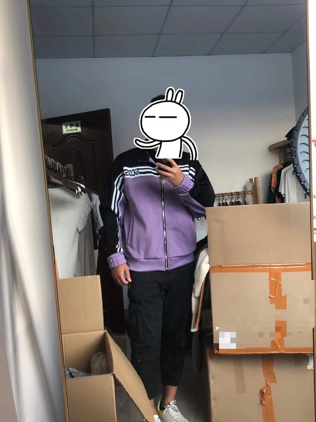 2380）GCDS 20新款 黑紫 休閒 運動 立領 外套 棉外套 時尚 潮流 男女同款