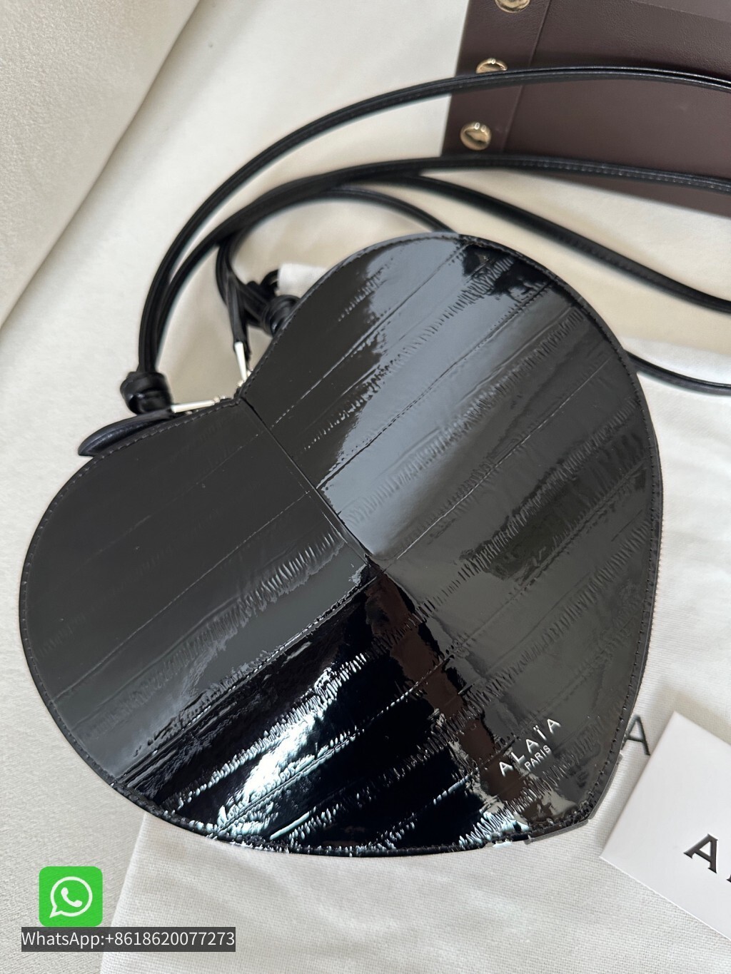 Alaia Le Coeur Leather Convertible Shoulder Bag