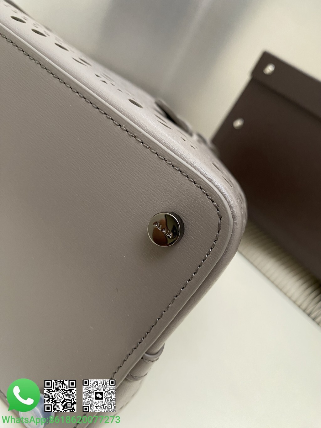 Alaia Alaïa Le Mina 25 Perforated Moucharabieh Leather Handle Shoulder Bag Tote