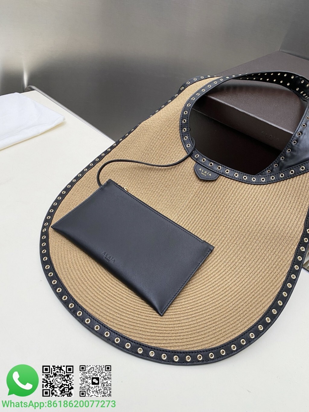 Alaia One Piece Medium Straw Shoulder Bag Tote