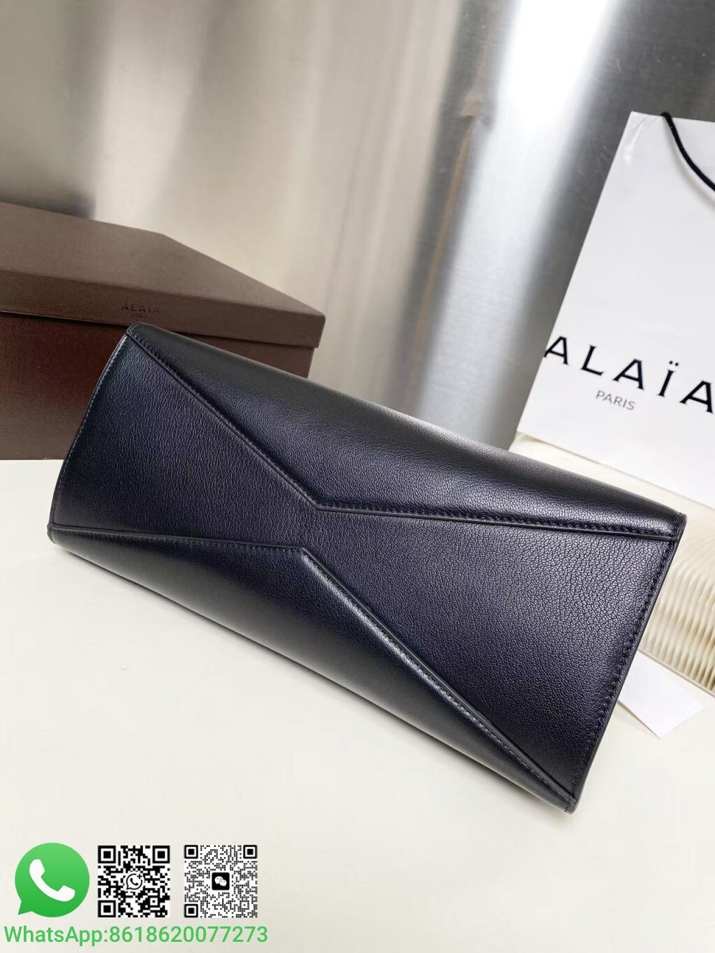 Alaia Small Le Teckel Tote Calfskin Flap Shoulder Bag