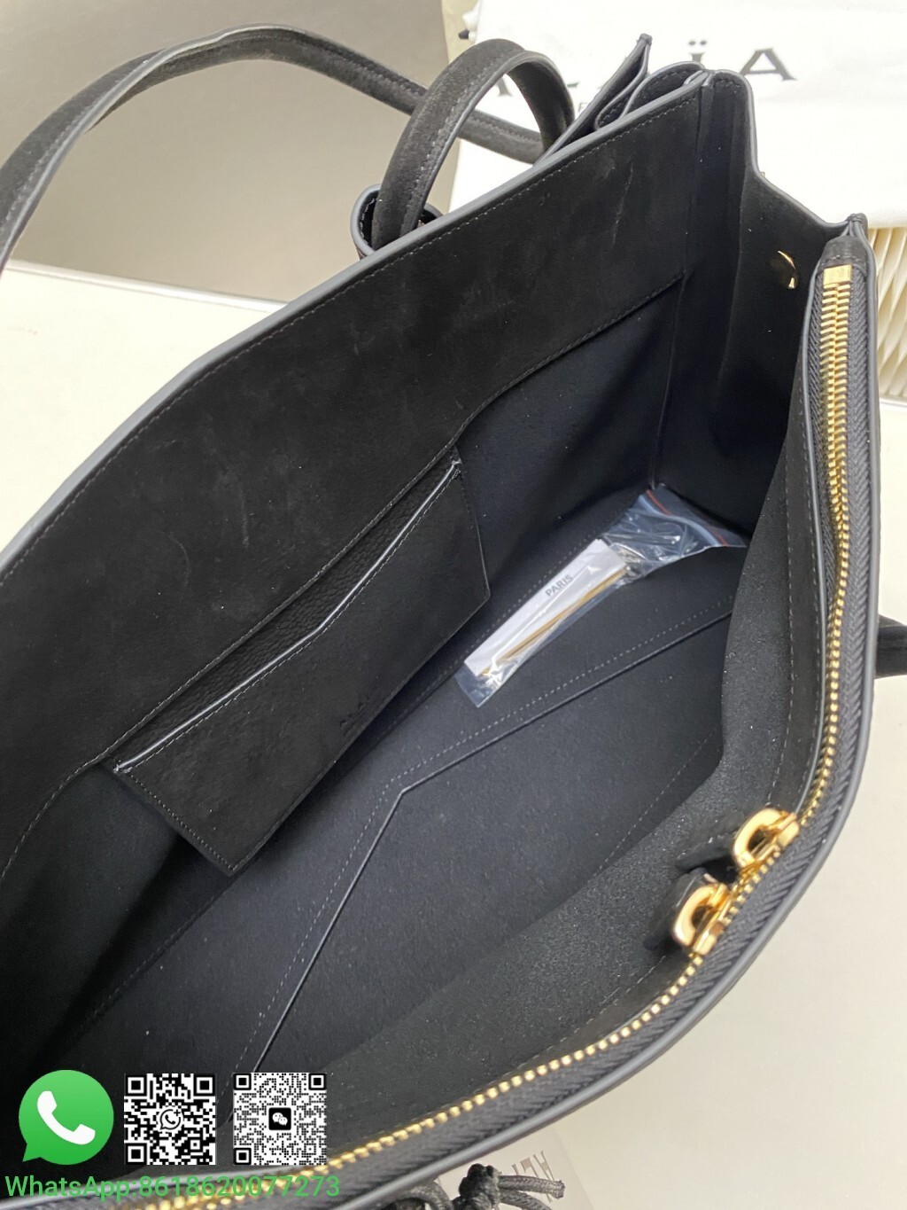 Alaia Le Teckel Tote Suede Calfskin Shoulder Bag