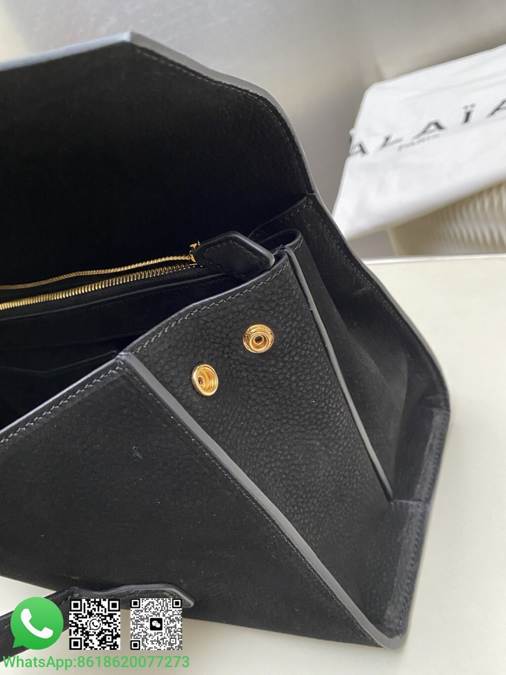 Alaia Le Teckel Tote Suede Calfskin Flap Shoulder Bag