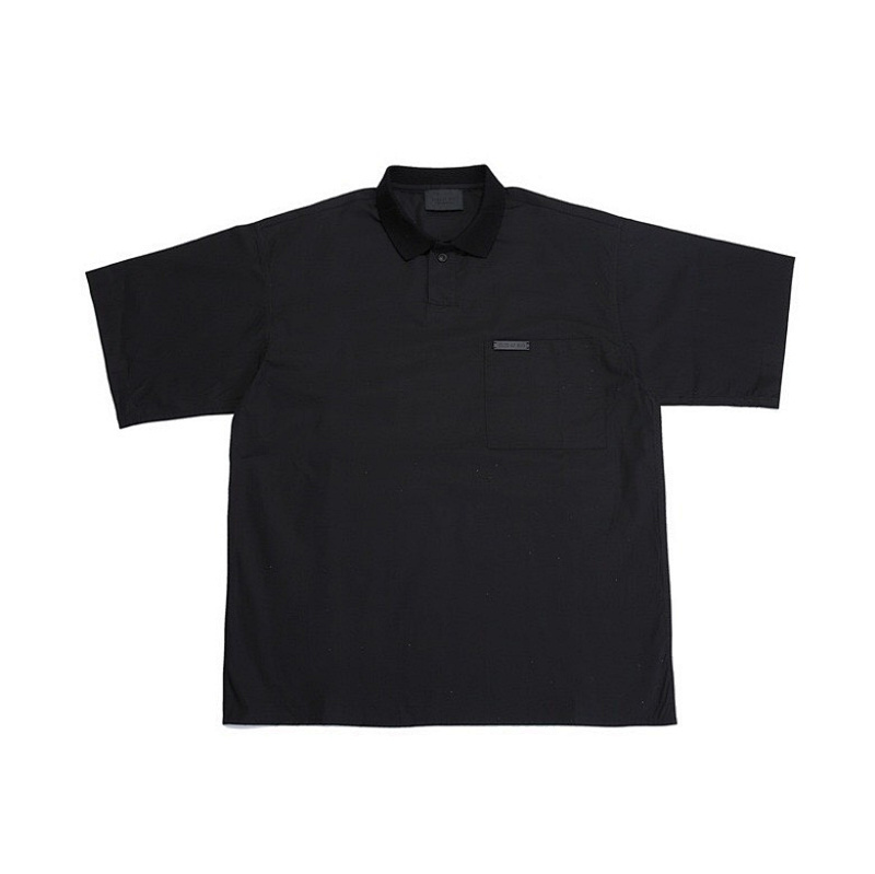 Fear of God FOG208 Fog 7th Woven Nylon Short Sleeve Polo Shirt Oversized Style(3701)