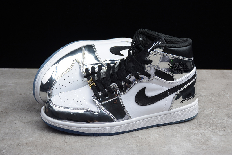 jordan 1 144 141 152 AQ7476 016 ST AIR JORDAN 1 RETRO HIGH THINK 16 CHROME BLACK WHITE TURBO