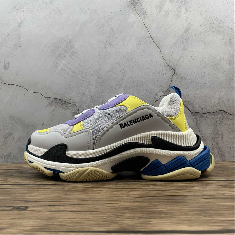 BALENCIAGA TRIPLE S 【470】[BA﹡LEN﹡CIAGA TRIPLE S SNEAKERS LIGHT GREY∕BLACK∕YELLOW]-[WOMAN︰35-39