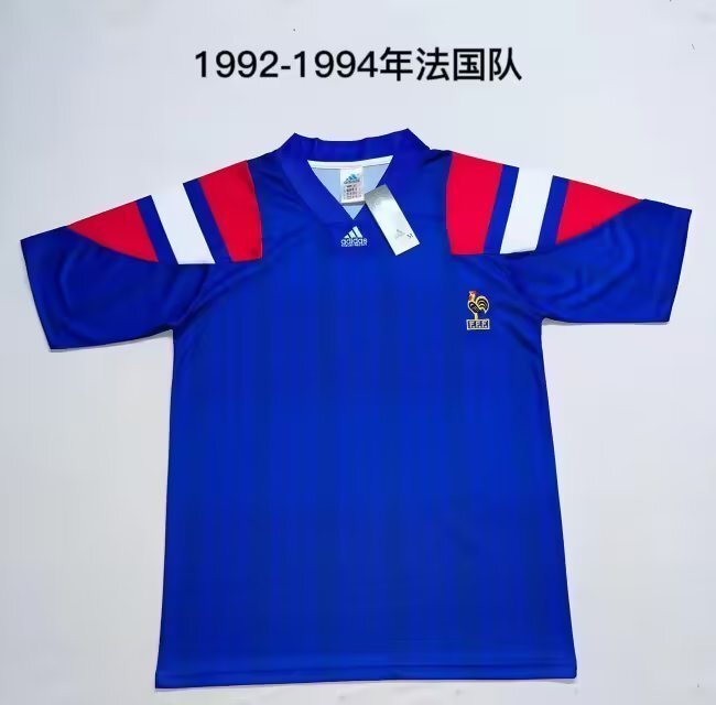 vintage France retro Home soccer jersey 1992 maglia calcio maillot football camisetas f