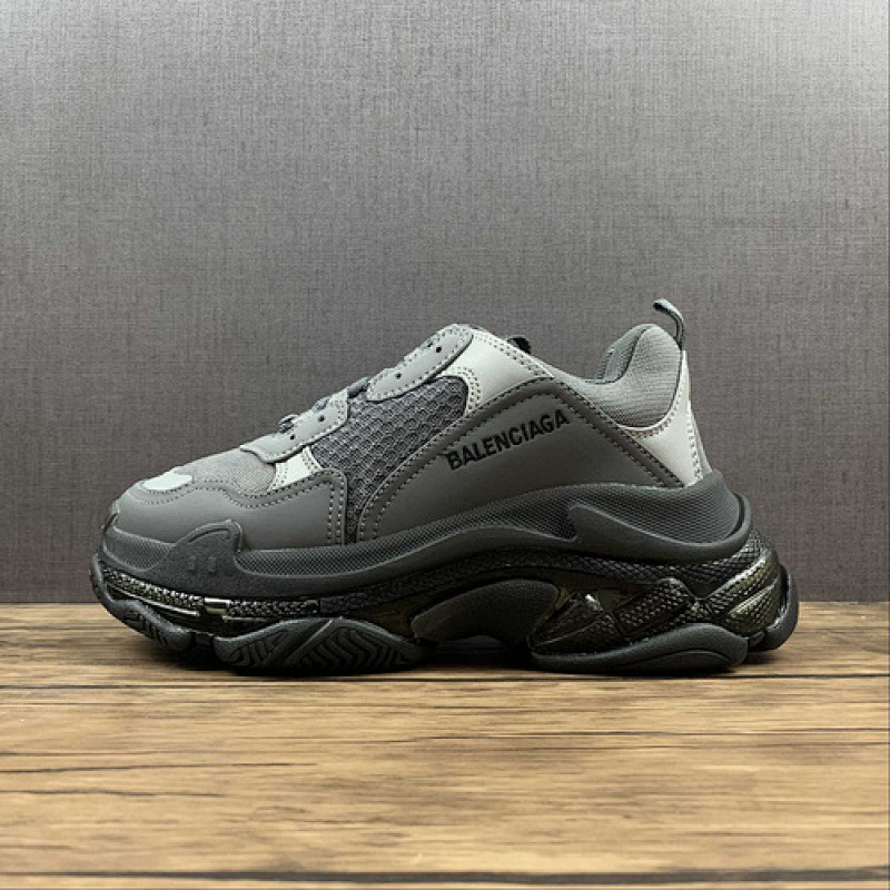 BALENCIAGA TRIPLE S 【650】[BA﹡LEN﹡CIAGA TRIPLE S CLEAR SOLE BLACK∕BLACK∕GREY]-[WOMAN︰35-39]-[MA