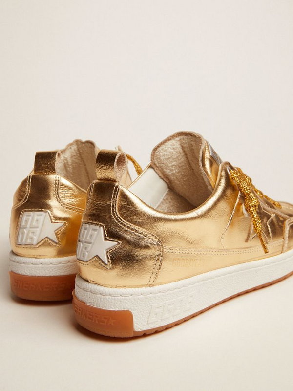 golden goose Yeah sneakers in gold laminated leather(9FC3)