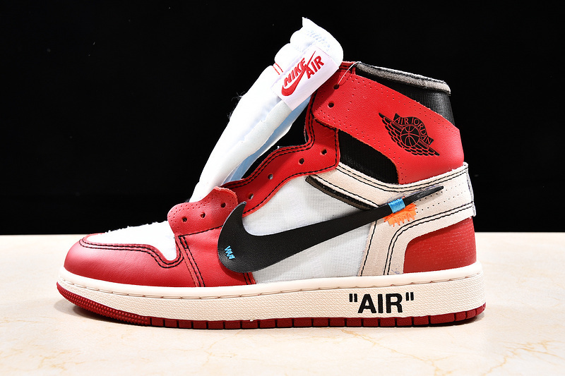 jordan 1 490 AA3834 101 GET AIR JORDAN 1 HIGH X OFF WHITE CHICAGO WHITE BLACK VARSITY RED UNI
