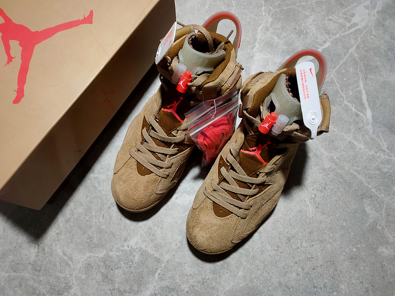 jordan 6 650 DH0690 200 TRAVIS SCOTT X AIR JORDAN 6 RETRO BRITISH KHAKI SAIL BRIGHT CRIMSON C
