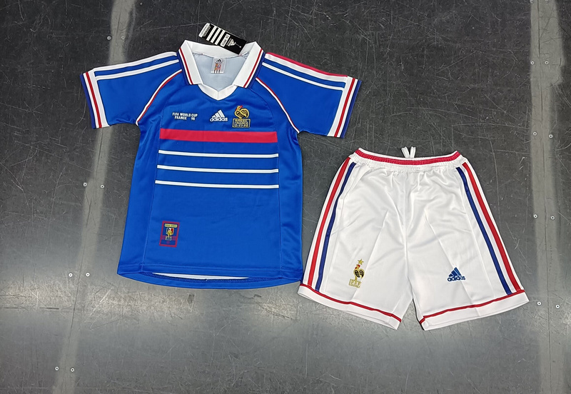retro jersey France 1998 home retro Kids Sets maglia calcio maillot football camisetas