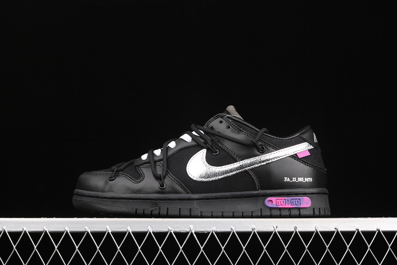 dunk 450 DM1602 001 OW X SB DUNK LOW THE 50 BLACK BLACK SILVER WOMAN 36 39 MAN 40 47.5 EF44