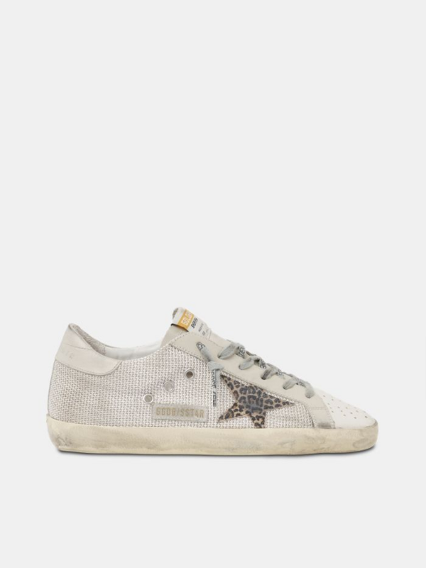 golden goose Super-Star sneakers in mesh with leopard-print star(DA0A)