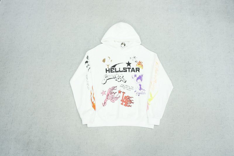 ￥168 Hellstar Logo Print Hoodie in(0AD9) hellstar