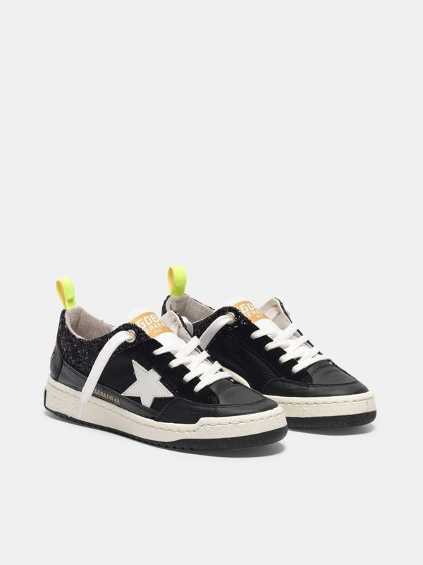 golden goose Black Yeah! sneakers with white star(E08F)